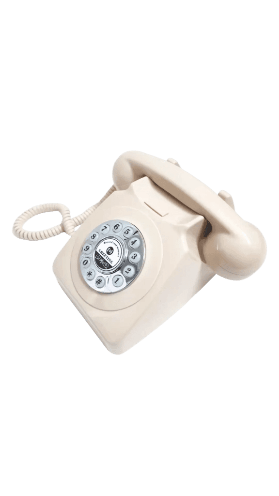 Téléphone vintage pour livre d'or audio